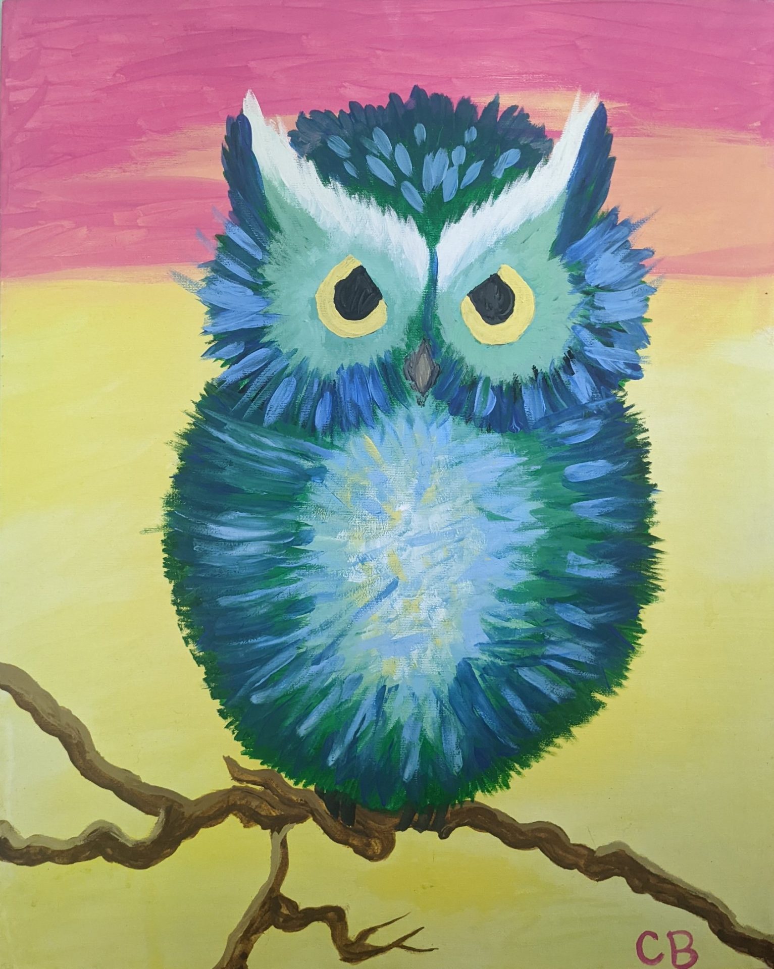 Colorful owl painting